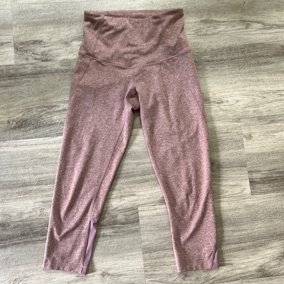Zella Pants - Nordstrom Zella crop high-rise leggings dusty rose mesh calf cutout size XS
